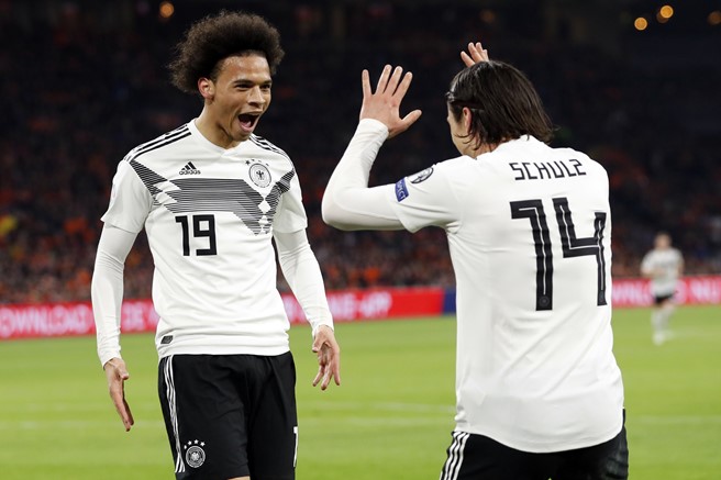 半场-萨内破门格纳布里世界波 德国2-0荷兰